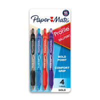 Paper Mate Profile Retractable Ballpoint Pens, Bold Tip, Assorted Colors, 4 Count EasyOptionXY LLC