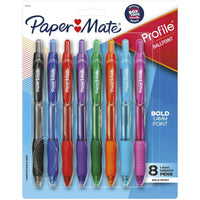 Paper Mate Profile Retractable Ballpoint Pens, Bold (1.4mm), Assorted Colors, 8 Count EasyOptionXY LLC