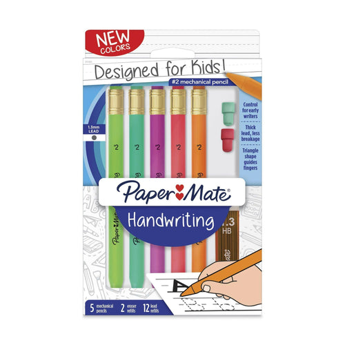 Paper Mate Handwriting Triangular Mechanical Pencils, 1.3mm, 5 Count Set EasyOptionXY LLC