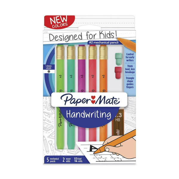 Paper Mate Handwriting Triangular Mechanical Pencils, 1.3mm, 5 Count Set EasyOptionXY LLC