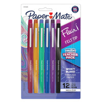 Paper Mate Flair Felt Tip Pens, Medium Point (0.7mm), Assorted Colors, 12 Count EasyOptionXY LLC