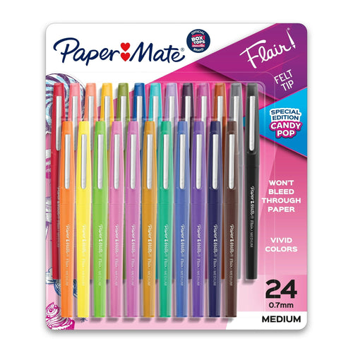 Paper Mate Flair Felt Tip Pens, Medium Tip, Limited Edition, 24 Count EasyOptionXY LLC