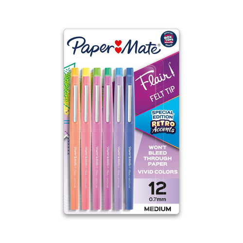 Paper Mate Flair Felt Tip Pens, Medium Tip, Specialty Colors, 12 Count EasyOptionXY LLC