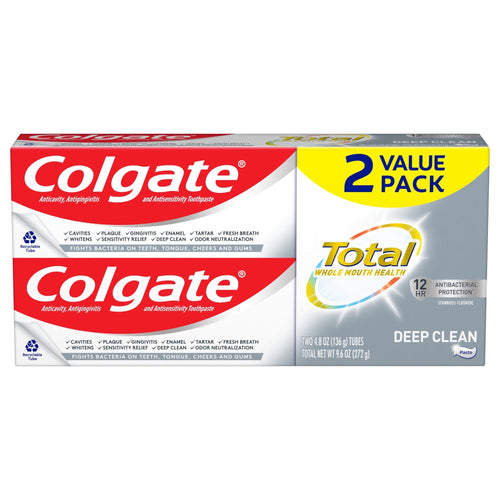 Colgate Total Toothpaste; Deep Clean; 2 Pack; 4.8 oz EasyOptionXY LLC