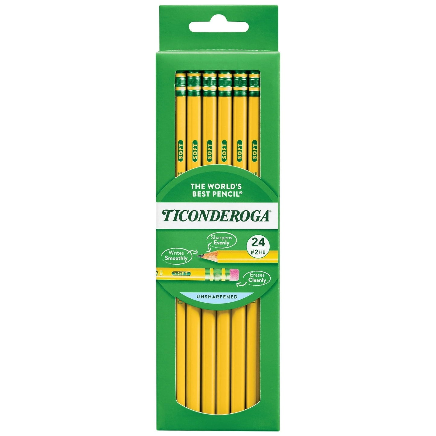 (4 pack) Ticonderoga Premium Wood Pencils, Unsharpened #2 Lead, Yellow, 24 Count EasyOptionXY LLC