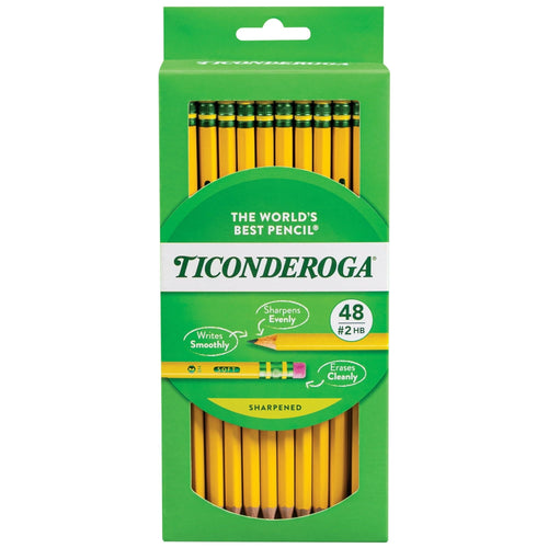 Ticonderoga Premium Wood Pencils, Sharpened #2 Lead, Yellow, 48 Count EasyOptionXY LLC