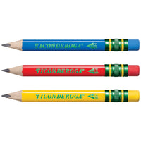 Ticonderoga My First Short Wooden Pencils, Large Triangle Barrel, Sharpened, #2 HB Soft, With Eraser, Primary Colors, 12 Per Pack, 2 Packs EasyOptionXY LLC