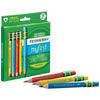 Ticonderoga My First Short Wooden Pencils, Large Triangle Barrel, Sharpened, #2 HB Soft, With Eraser, Primary Colors, 12 Per Pack, 2 Packs EasyOptionXY LLC