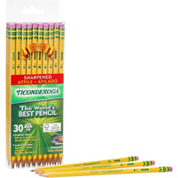 Ticonderoga Wood-Cased Pencils, Pre-Sharpened, 2 HB Soft, Yellow, 30 Count EasyOptionXY LLC