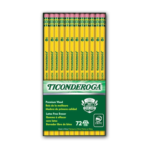 Ticonderoga Original Ticonderoga Pencils, No. 2 Soft, Unsharpened, Box of 72 EasyOptionXY LLC