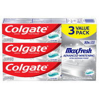 Colgate Max Fresh Advanced Whitening Toothpaste; Clean Mint; 3 Pack; 6.3 oz Tubes EasyOptionXY LLC