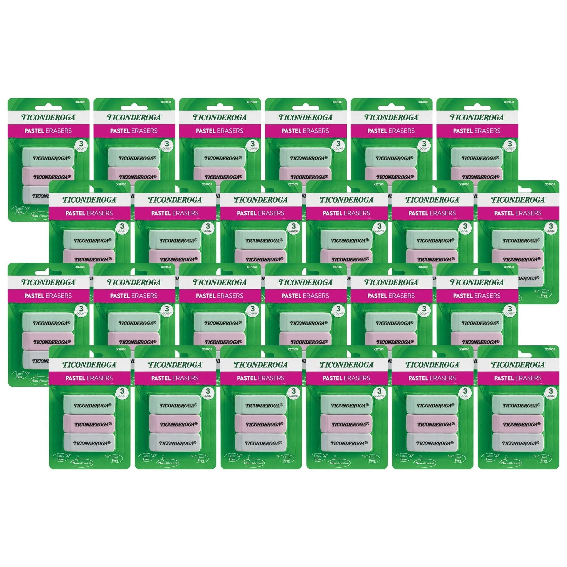 Ticonderoga Pastel Wedge Eraser, 3 Per Pack, 24 Packs EasyOptionXY LLC