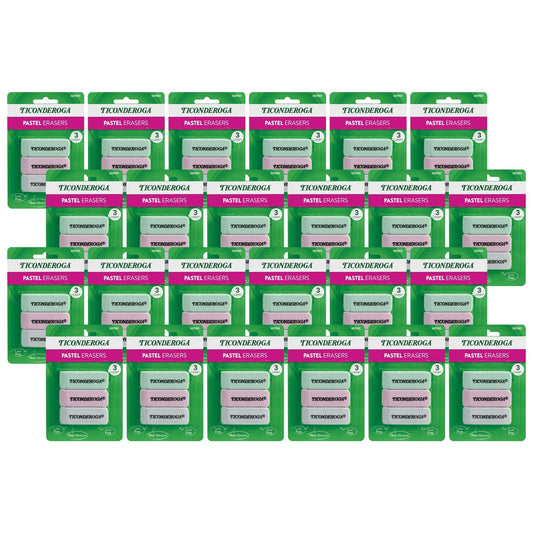 Ticonderoga Pastel Wedge Eraser, 3 Per Pack, 24 Packs EasyOptionXY LLC