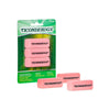 TICONDEROGA Pink Carnation Erasers, Wedge, Medium, Pink, 2-5/16 x 13/16 x 7/17 Inches, 3-Pack 38943 EasyOptionXY LLC