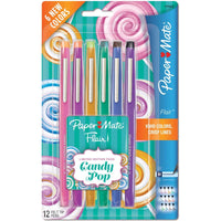 Paper Mate Candy Pop Flair Medium Point, 0.7 mm, Assorted, 12 Pack EasyOptionXY LLC