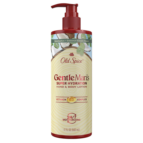 Old Spice Gentleman's Blend Super Hydration Hand & Body Lotion, Eucalyptus & Coconut Cream, 17 fl oz EasyOptionXY LLC
