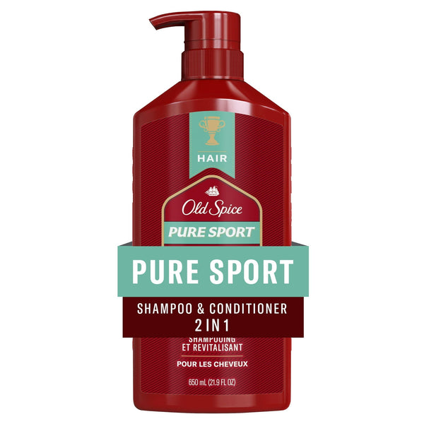 Old Spice Men's 2 in 1 Shampoo and Conditioner for Men, Pure Sport, All Hair Types, 22 fl oz EasyOptionXY LLC
