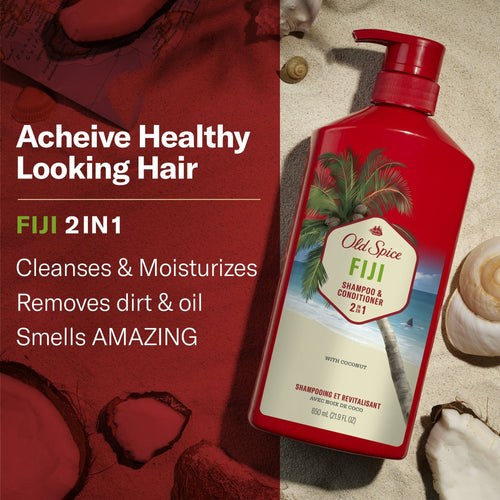 Old Spice Fiji 2in1 Shampoo and Conditioner for Men, All Hair Types, 22 fl oz EasyOptionXY LLC