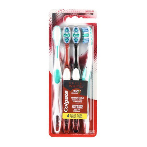Colgate 360 Advanced Optic Toothbrush with Tongue; Medium; 4 Count EasyOptionXY LLC