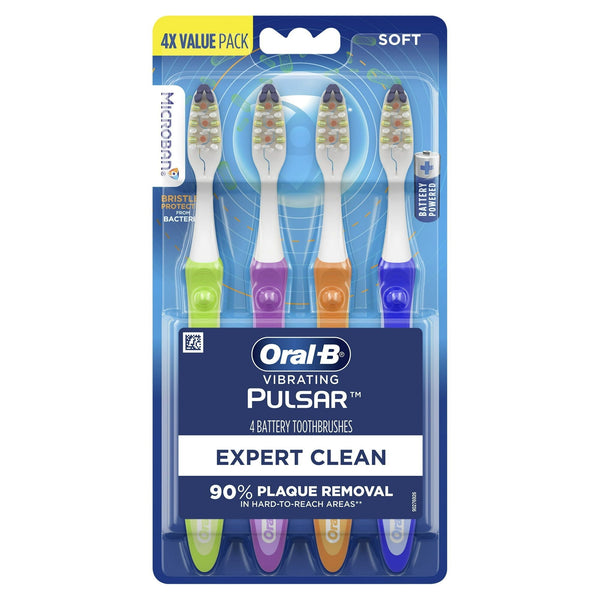 Oral-B Pulsar Expert Clean Compact Head Battery Toothbrush, Soft, 4 Count, for Adults and Children 3+ EasyOptionXY LLC