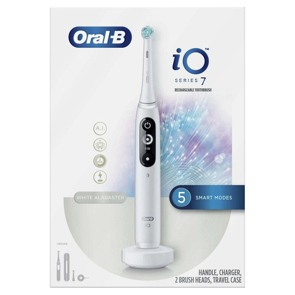 Oral-B iO Series 7 Electric Toothbrush, 2 Brush Heads, White Alabaster, for Adults and Children 3+ EasyOptionXY LLC