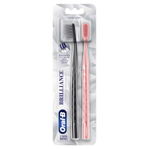 Oral-B Brilliance Whitening Manual Toothbrush, Extra Soft, Black & Coral, 2 Count, for Adults & Children 3+ EasyOptionXY LLC