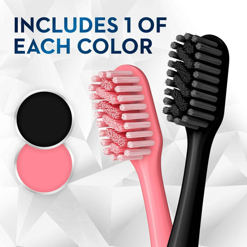 Oral-B Brilliance Whitening Manual Toothbrush, Extra Soft, Black & Coral, 2 Count, for Adults & Children 3+ EasyOptionXY LLC