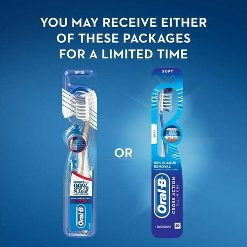Oral-B CrossAction All in One Toothbrush, Deep Plaque Removal, Soft, 1 Ct, for Adults & Children 3+ EasyOptionXY LLC