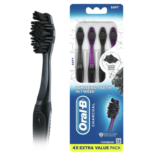 Oral-B Charcoal Toothbrush, Soft, 4 Count EasyOptionXY LLC