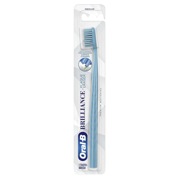 Oral-B Brilliance Whitening Toothbrush, Medium, Sky Blue, 1 Count, for Adults and Children 3+ EasyOptionXY LLC