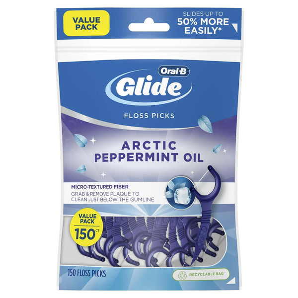 Oral-B Glide Peppermint Dental Floss Picks with Arctic Peppermint Oil Flavor, 150 Picks EasyOptionXY LLC