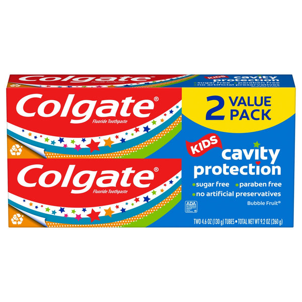 Colgate Kids Toothpaste with Fluoride; Mild Bubble Fruit Flavor; 2 Pack; 4.6 oz EasyOptionXY LLC