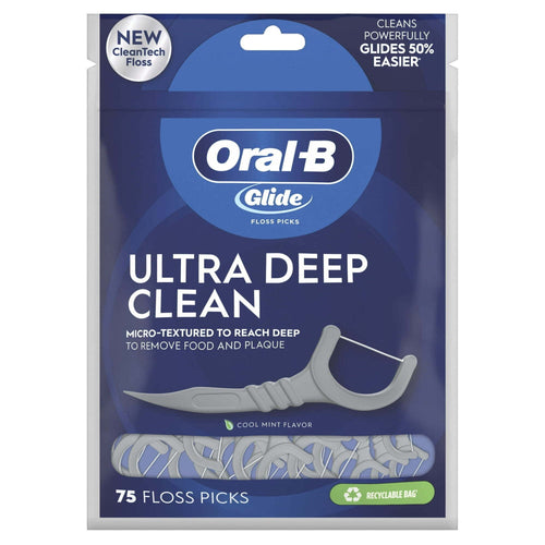Oral-B Glide Ultra Deep Clean Dental Floss Picks, Cool Mint Flavor, 75 Count EasyOptionXY LLC