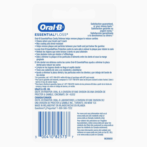 Oral-B Essential Floss Mint Waxed Dental Floss, Cavity Defense, 50m EasyOptionXY LLC
