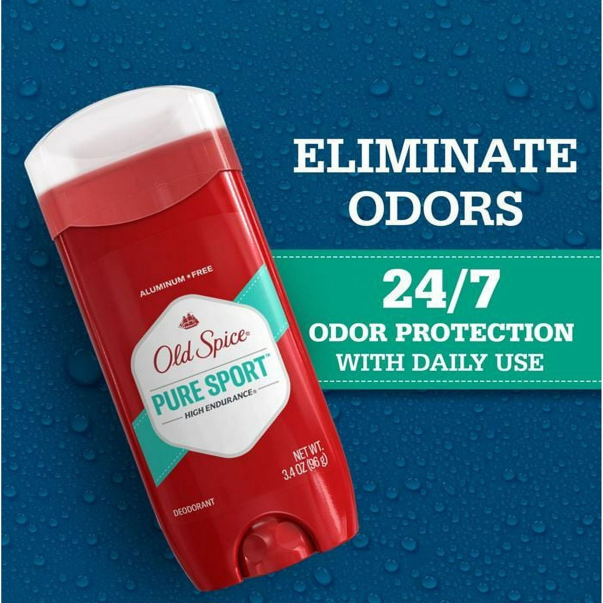 Old Spice Aluminum Free Deodorant for Men, High Endurance Pure Sport, 3.4 oz, Twin Pack EasyOptionXY LLC