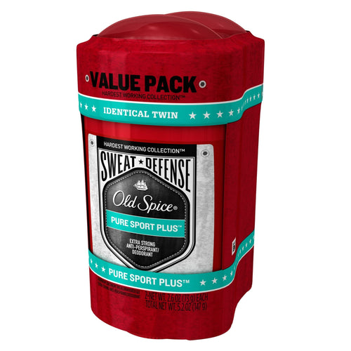Old Spice Sweat Defense Antiperspirant Deodorant for Men, Pure Sport Plus, 2.6 oz Twin Pack EasyOptionXY LLC