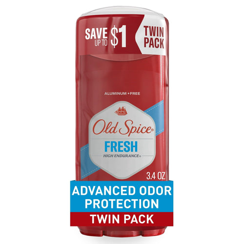 Old Spice Aluminum Free Deodorant Stick for Men, High Endurance Fresh, 3.4 oz, Twin Pack EasyOptionXY LLC