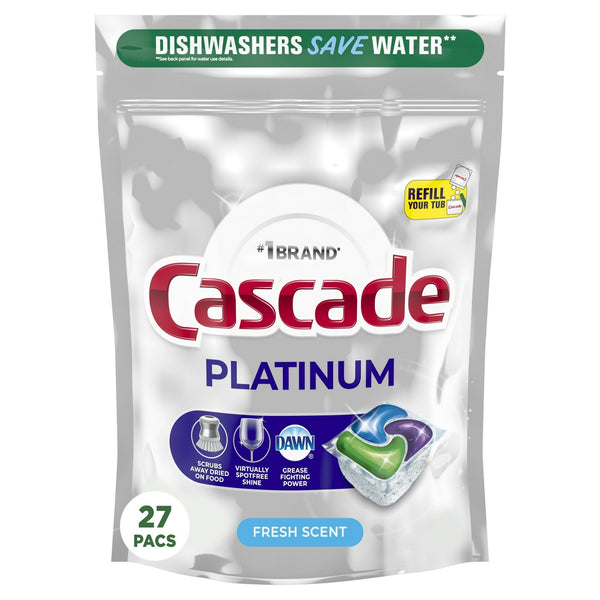 Cascade Auto Dishwashing Pouch with Liquid & Powder Fresh Scent, 27 Count EasyOptionXY LLC