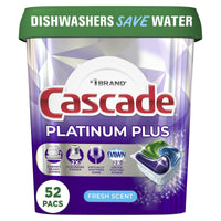 Cascade Platinum Plus Dishwasher Detergent Pacs, Fresh, 52 Count EasyOptionXY LLC