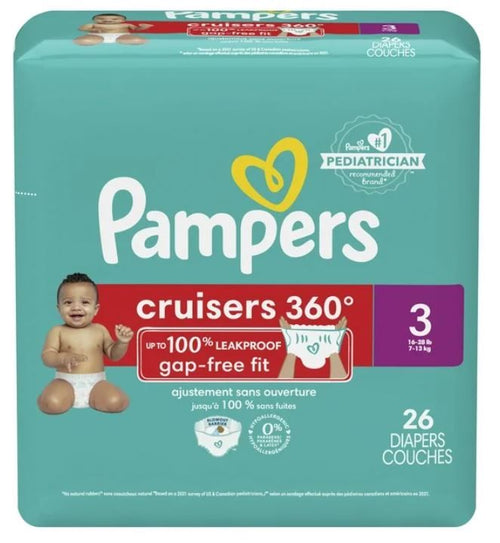 Pampers Cruisers 360 Fit Diapers Size 3, 26 Count EasyOptionXY LLC