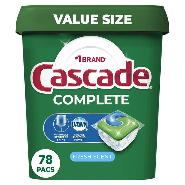 Cascade Complete ActionPacs, Dishwasher Detergent, Fresh Scent, 78 Ct EasyOptionXY LLC