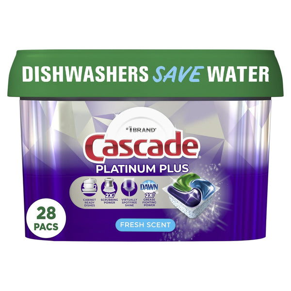 Cascade Platinum Plus Dishwasher Detergent Pacs, Fresh, 28 Count EasyOptionXY LLC