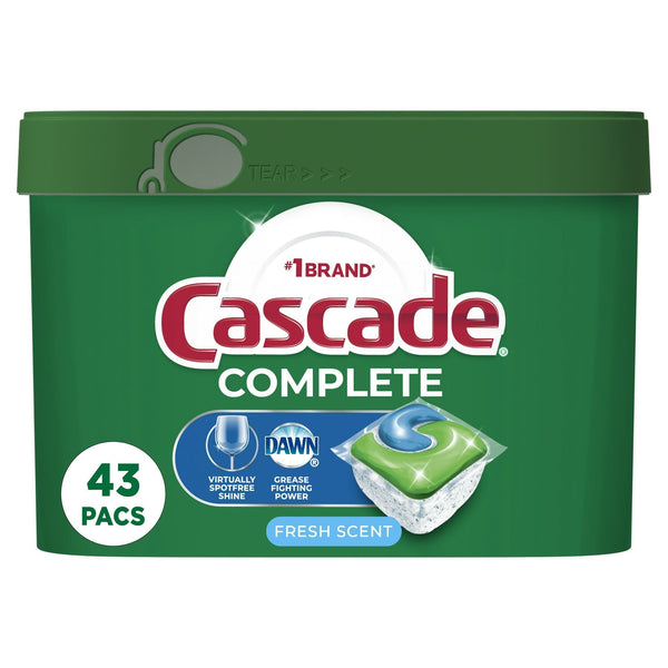Cascade Complete Action Pacs, Dishwasher Detergent, Fresh, 43 Count EasyOptionXY LLC