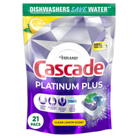 Cascade Platinum Plus Dishwasher Pods, Dish Detergent ActionPacs, Clean Lemon, 21 Count EasyOptionXY LLC