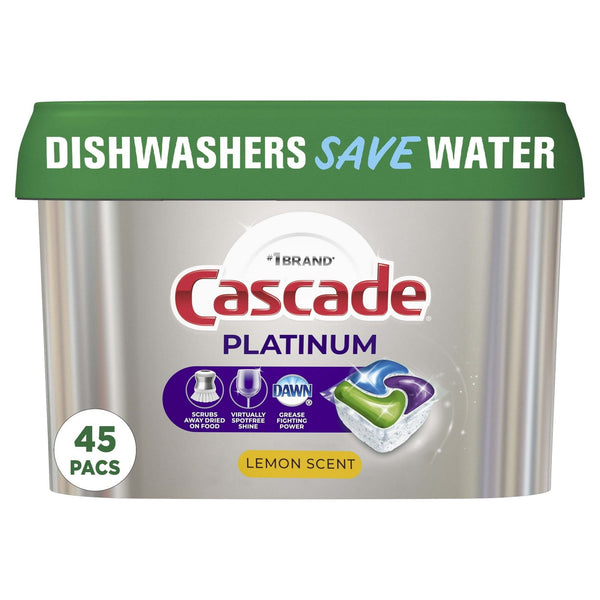 Cascade Platinum Pods, Action Pacs Dishwasher Detergent, Lemon, 45 Ct EasyOptionXY LLC