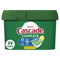 Cascade Complete Pods, Action Pacs Dishwasher Detergent, Lemon, 59 Ct EasyOptionXY LLC
