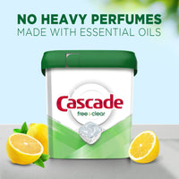 Cascade Free & Clear Action Pacs, Dishwasher Detergent, Lemon Essence, 62 Count EasyOptionXY LLC