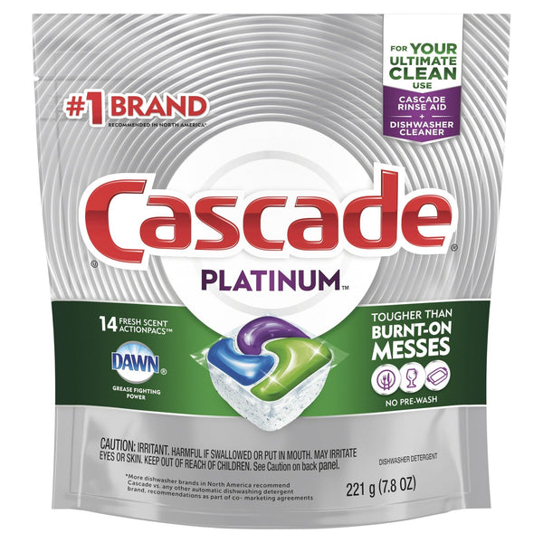 Cascade Platinum ACtionPacs, Dishwasher Detergent, Fresh 14 count EasyOptionXY LLC