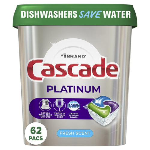 Cascade Platinum ActionPacs Dishwasher Detergent, Fresh Scent, 62 Count EasyOptionXY LLC