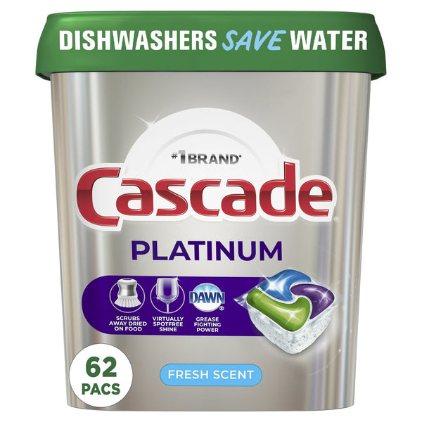 Cascade Platinum ActionPacs Dishwasher Detergent, Fresh Scent, 62 Count EasyOptionXY LLC